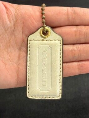 2.5" Y2K Coach Leather Key Fob Keychain Hang Tag Hangtag